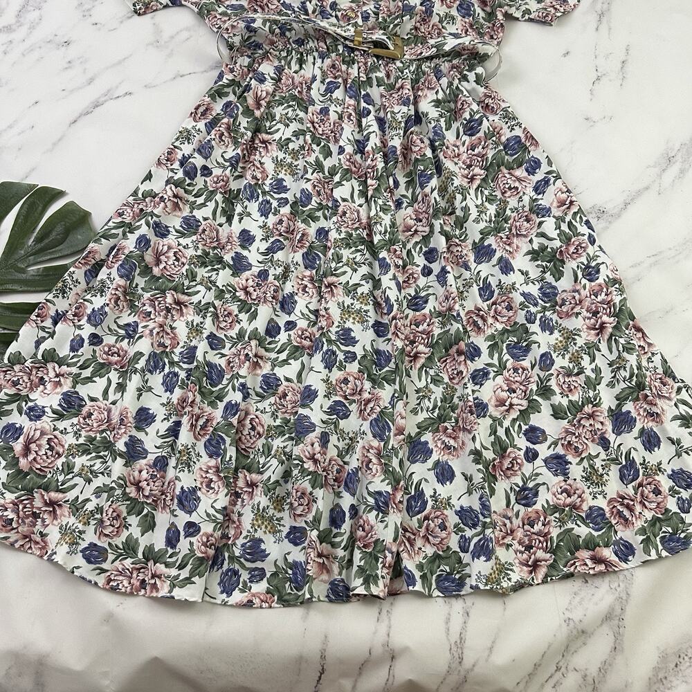 Tracy Richards Womens Vintage 90s Maxi Shirt Dress Size 18 WP Pink Blue Floral - Picture 6 of 12